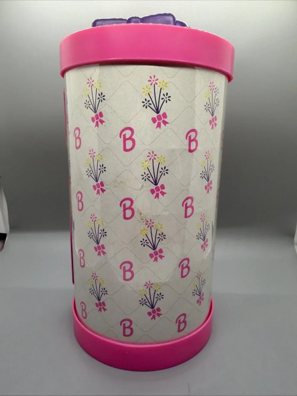 Barbie Accessory Case Vintage 1992 Cylinder Drawers Pink Purple